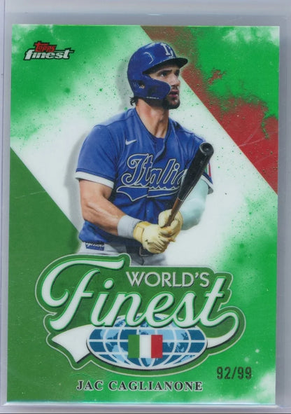Jac Caglianone 2026 Topps Finest Baseball World's Finest Green #'d 92/99