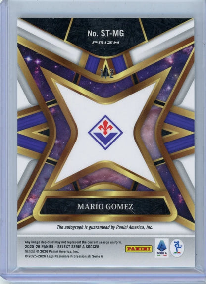 Mario Gomez 2025-26 Panini Select Serie A Stars autograph green #'d 1/2