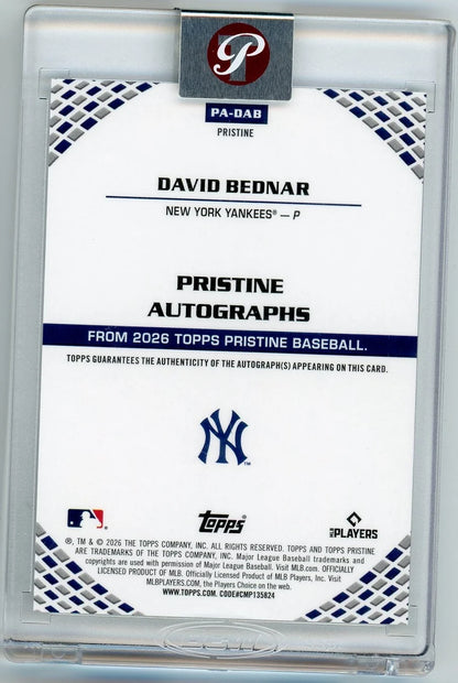 David Bednar 2026 Topps Pristine Autographs #PA-DAB