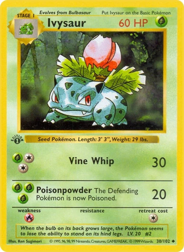 Ivysaur (030/102) (Base Set (Shadowless)) (BSS)