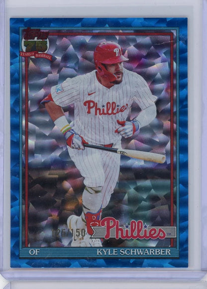 Kyle Schwarber 2026 Topps '91 blue foil #'d 125/150