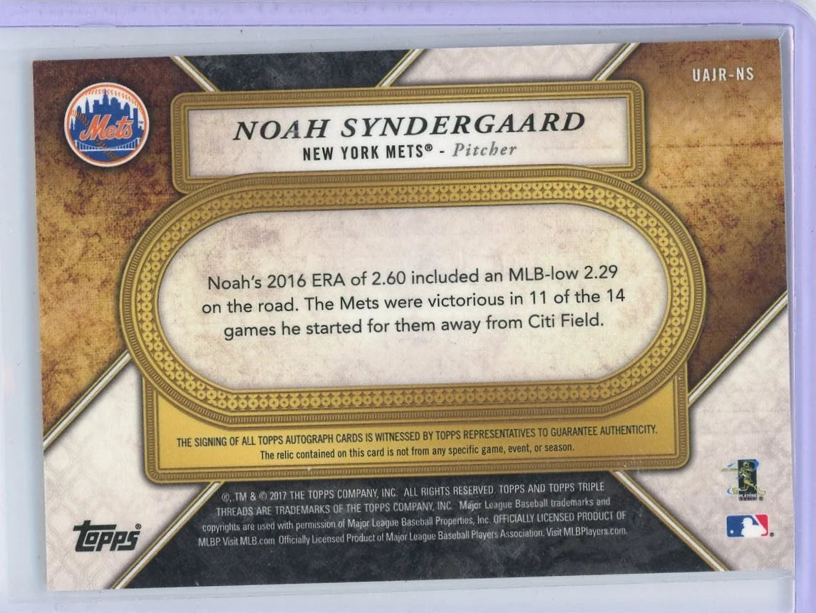 Noah Syndergaard 2017 Topps Triple Threads Patch Autograph Green #'d 17/50