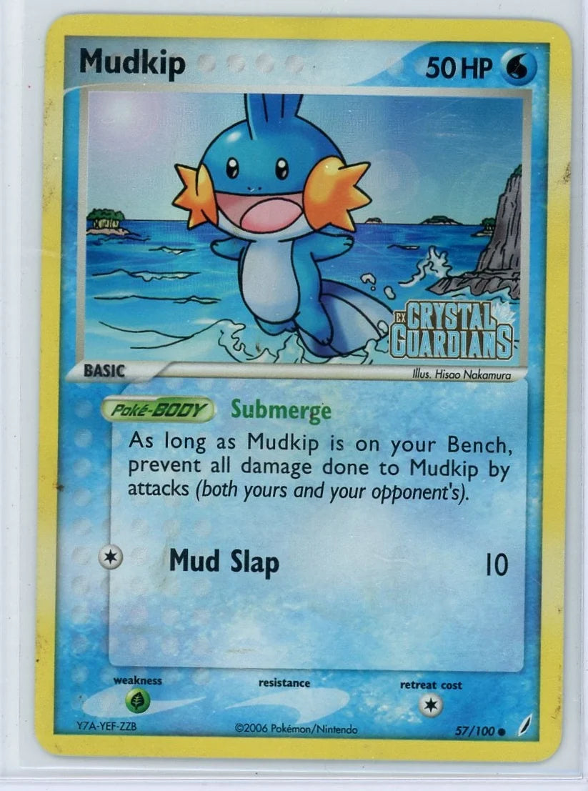 Mudkip Pokémon EX Crystal Guardians Reverse Holo #57/100 (HP)