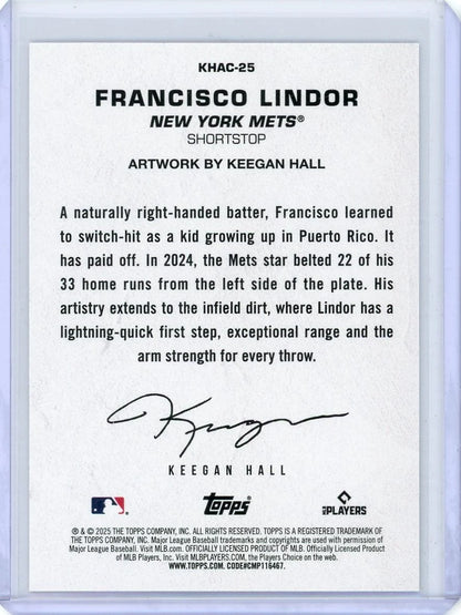 Francisco Lindor 2025 Topps Update Keegan Hall Artwork