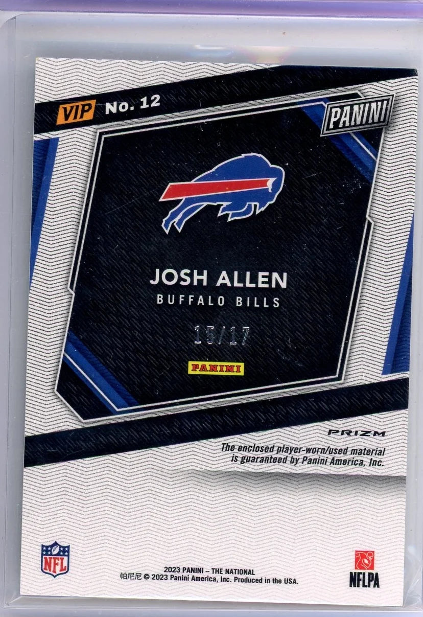 Josh Allen 2023 Panini National VIP Patch #'d 15/17