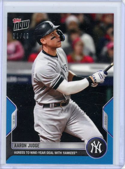 Aaron Judge 2022 Topps NOW #OS-51 Blue #'d 21/49