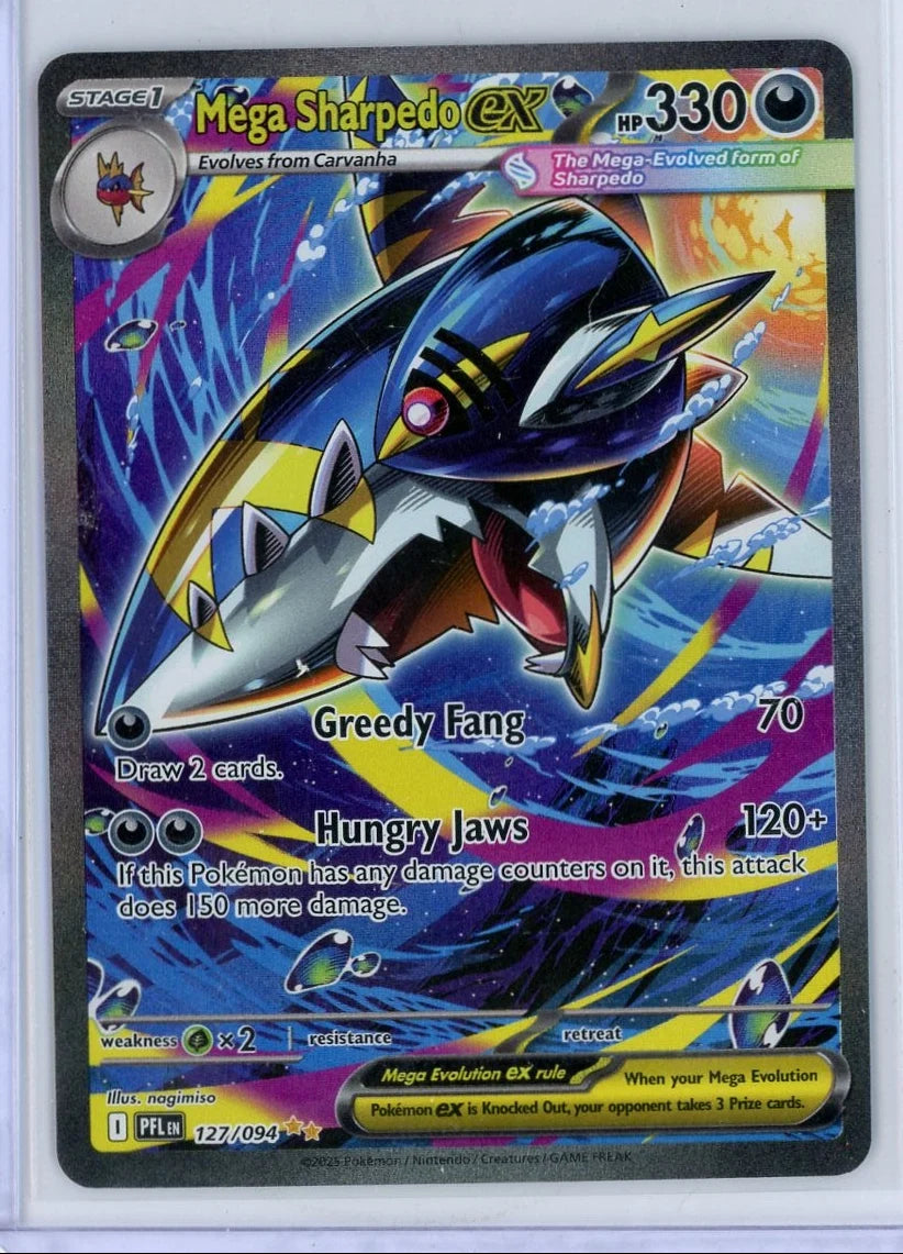 Mega Sharpedo ex Pokémon Mega Evolution Special Illustration Rare #127/094