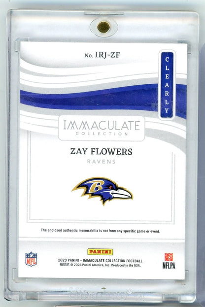 Zay Flowers 2023 Panini Immaculate Clearly #'d 16/99