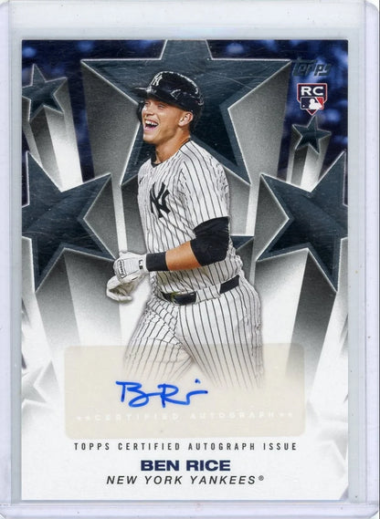 Ben Rice 2025 Topps Baseball Stars Autograph Rookie Card