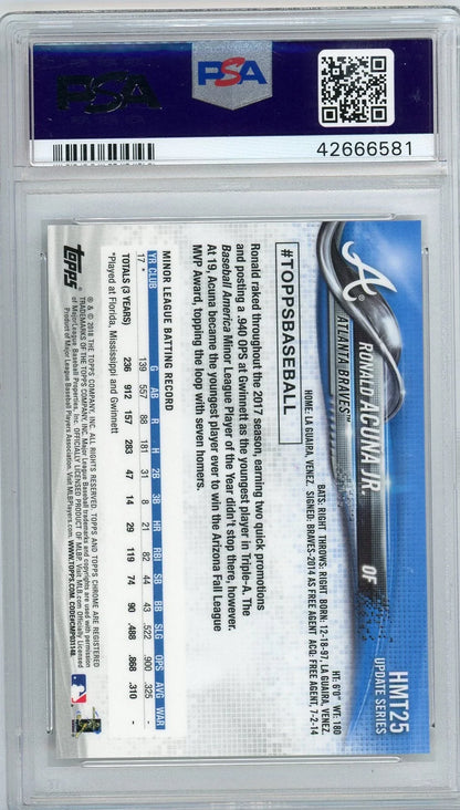 Ronald Acuna Jr. 2018 Topps Chrome Update Pink Refractor PSA 10