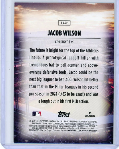 Jacob Wilson 2025 Topps Home Field Advantage rookie card SSP