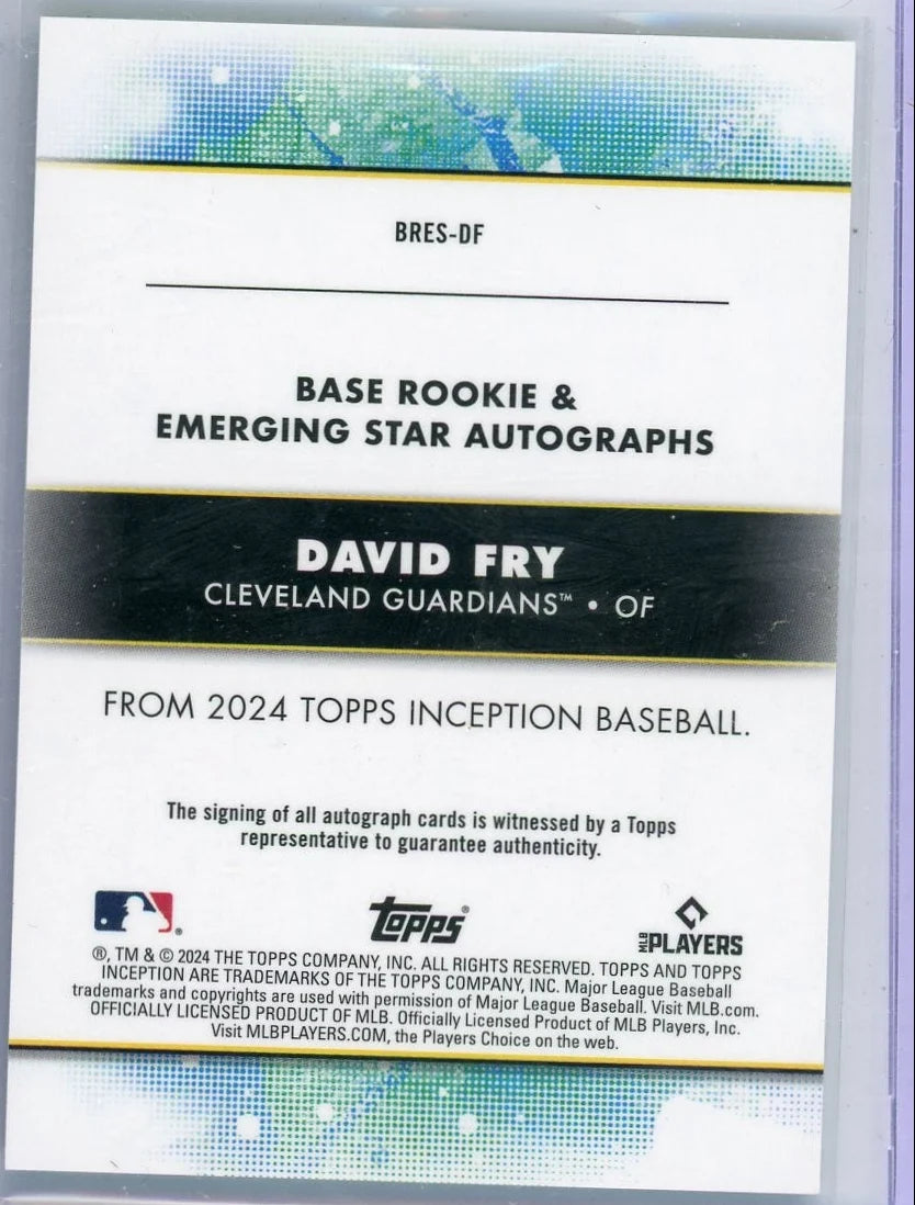 David Fry 2024 Topps Inception Autograph #'d 97/99