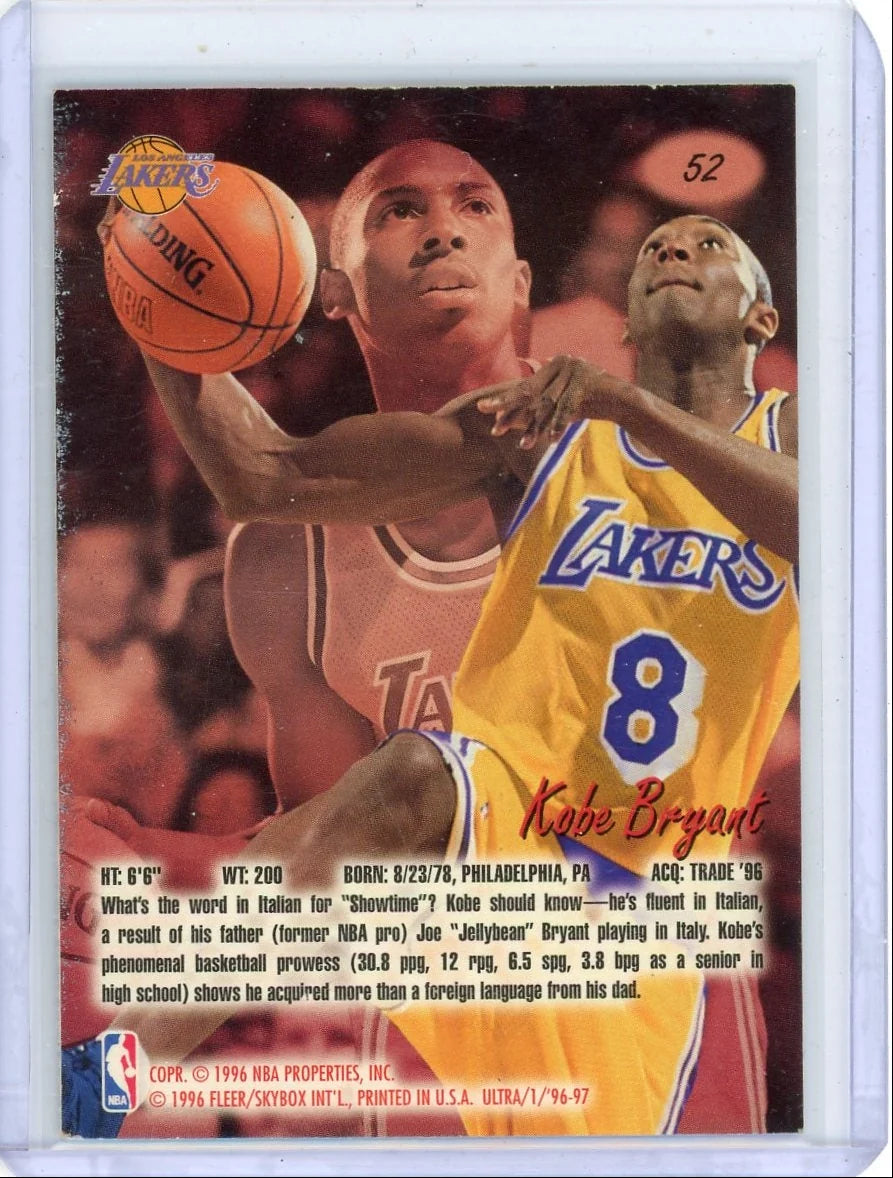 Kobe Bryant 1996-97 Fleer Ultra rookie card