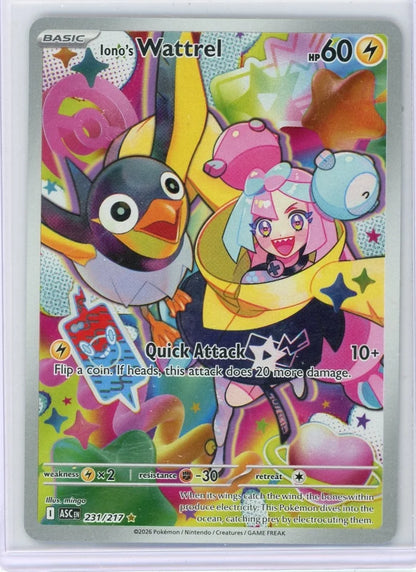 Iono's Wattrel Pokémon Ascended Heroes Illustration Rare #231/217