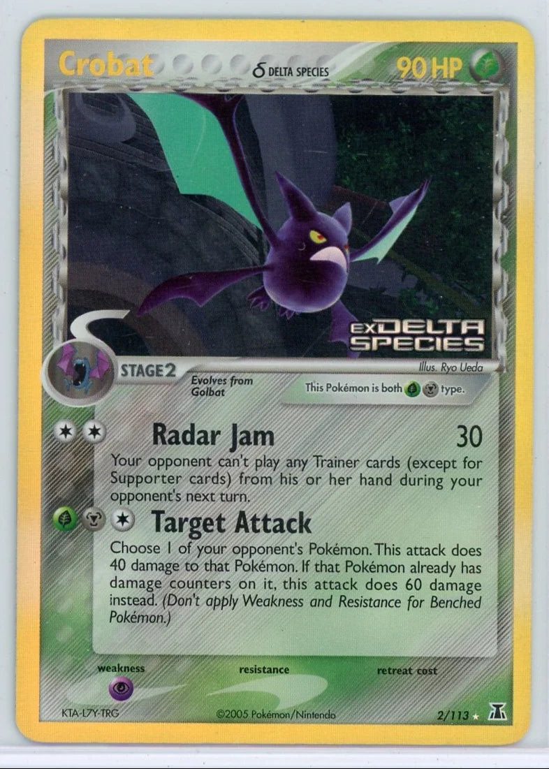 Crobat 2005 Pokemon Delta Species reverse holo (stamped) #2/113 LP