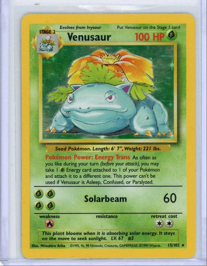Venusaur Pokémon Base Set Holo #15/102