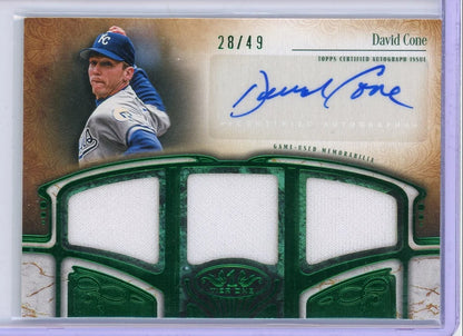 David Cone 2026 Topps Tier One Triple Relic Auto #AT1R-DCO #'d /49