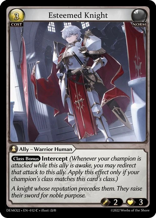 Esteemed Knight (012) (2022 Demo Deck) (DEMO22)