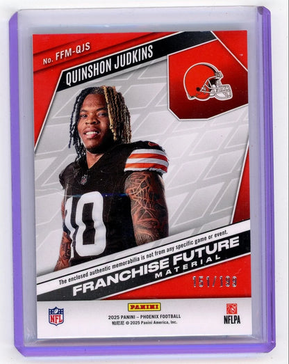 Quinshon Judkins 2025 Panini Phoenix Franchise Future Jersey Relic RC #'d 151/199