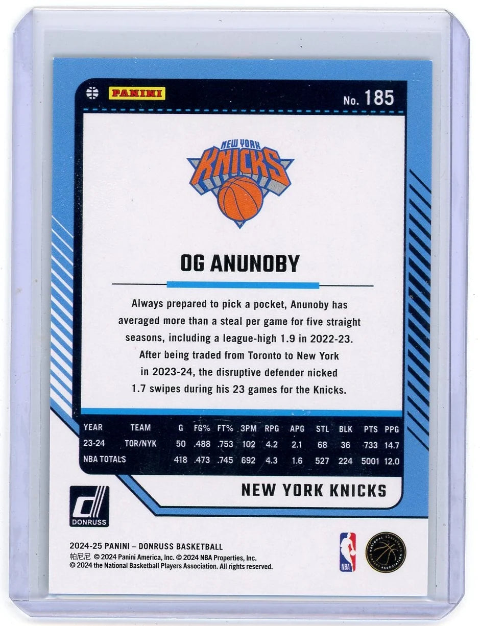 OG Anunoby 2024-25 Panini Donruss Holo Teal Laser #'d 11/25