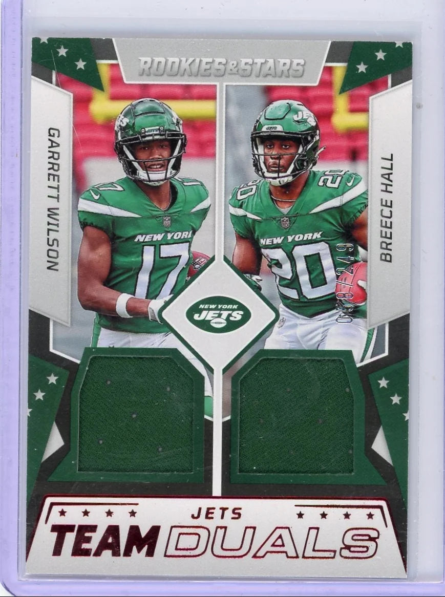 Garrett Wilson / Breece Hall 2022 Panini Rookies & Stars Team Duals #'d 058/249