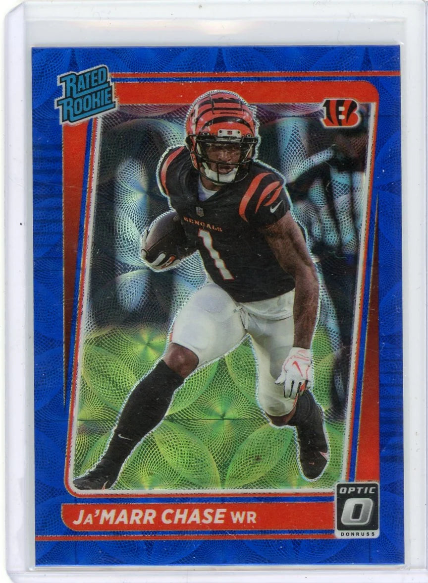 Ja'Marr Chase 2021 Panini Donruss Optic Rated Rookie Blue Scope