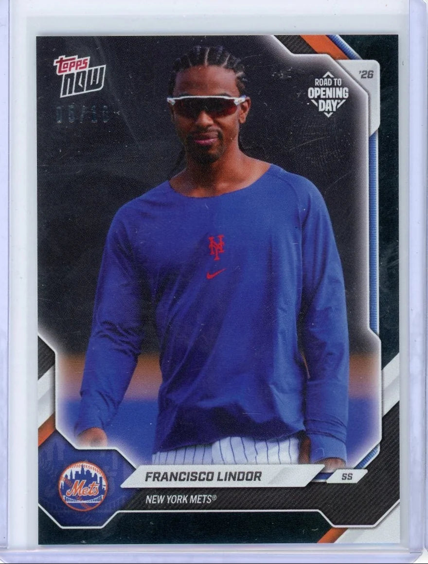 Francisco Lindor 2026 Topps Now Opening Day Black Foil #'d 05/10