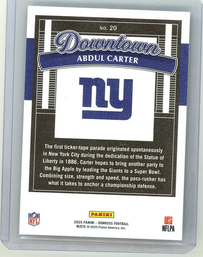 Abdul Carter 2025 Panini Donruss Downtown
