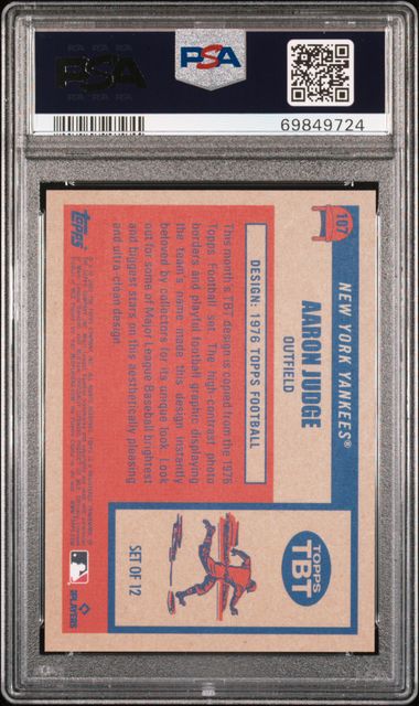 Aaron Judge 2022 Topps Throwback Thursday #107 PSA 10