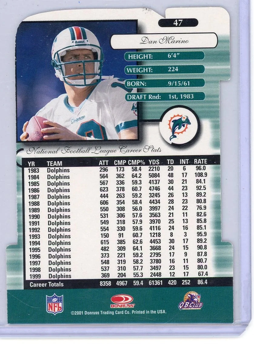 Dan Marino 2001 Donruss Elite Aspirations die-cut red #'d 31/87