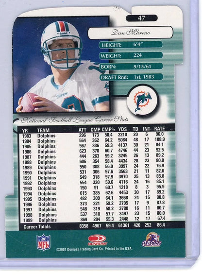 Dan Marino 2001 Donruss Elite Aspirations die-cut red #'d 31/87