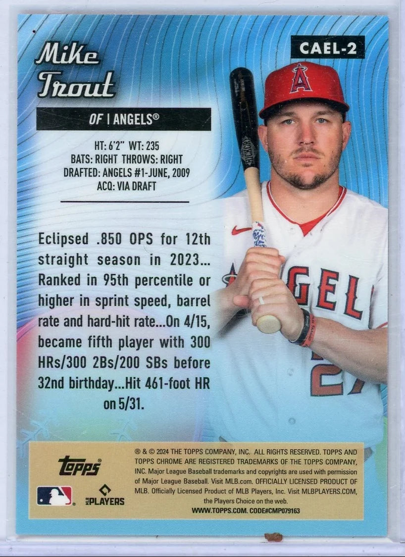 Mike Trout 2024 Topps Chrome Logofractor All-Etch orange ref. #'d 15/25