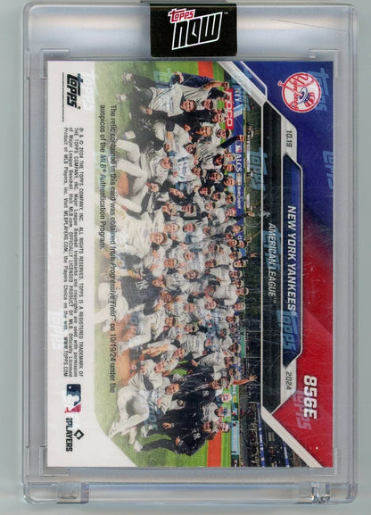 NY Yankees 2024 Topps NOW #856E game-used base ALCS relic #'d 10/10