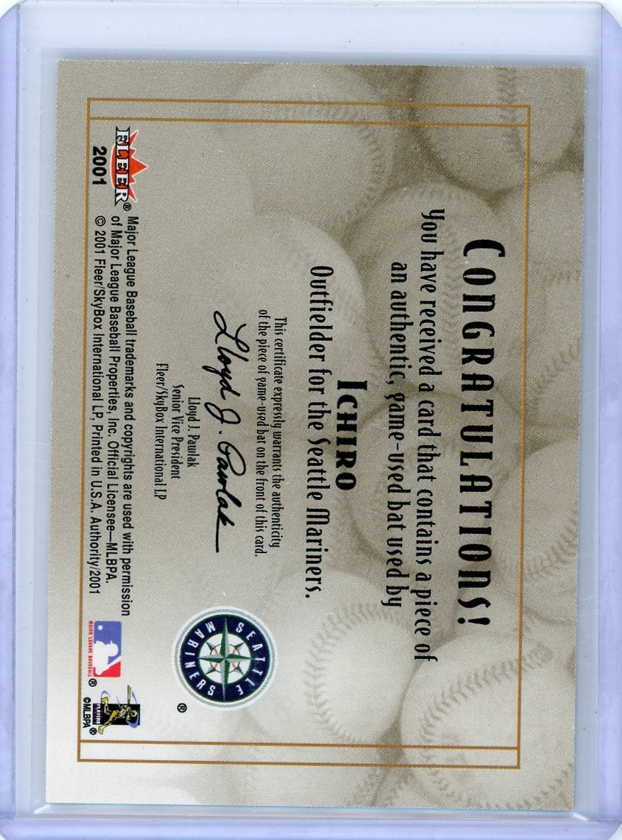 Ichiro 2001 Fleer Diamond Cuts Game Used Relic