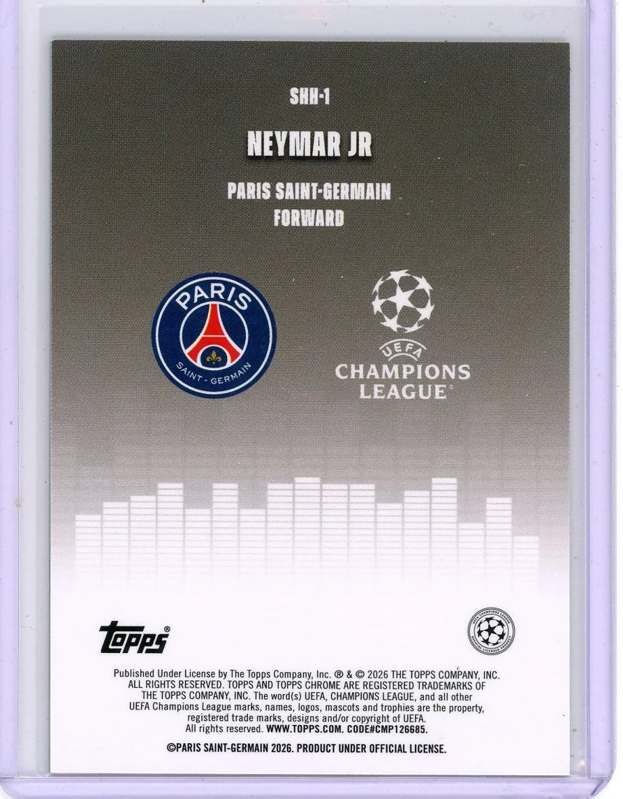 Neymar Jr. 2026 Topps Chrome Silenced Aqua Refractor #'d 035/199
