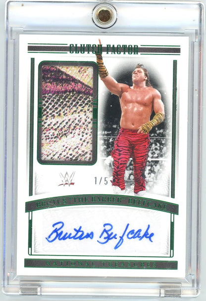 Brutus "The Barber" Beefcake 2024 Panini National Treasures WWE Clutch Factor Auto Relic Emerald #'d 1/5