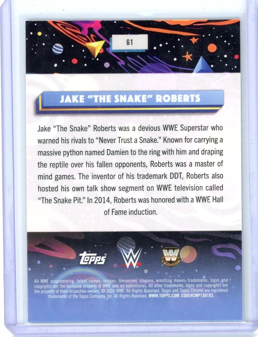 Jake "The Snake" Roberts 2026 Topps Cosmic Chrome Purple Nebula Refractor #'d 120/150