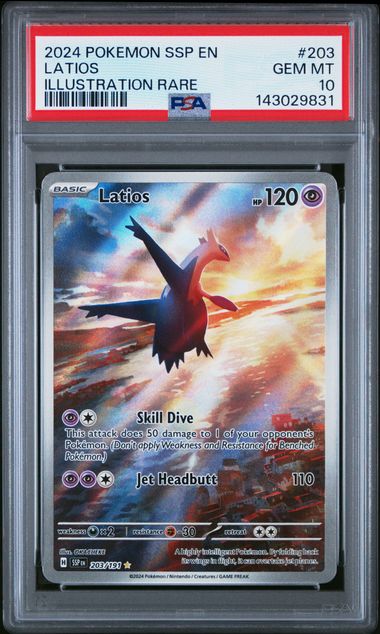 Latios Pokémon Surging Sparks Illustration Rare #203/191 PSA 10