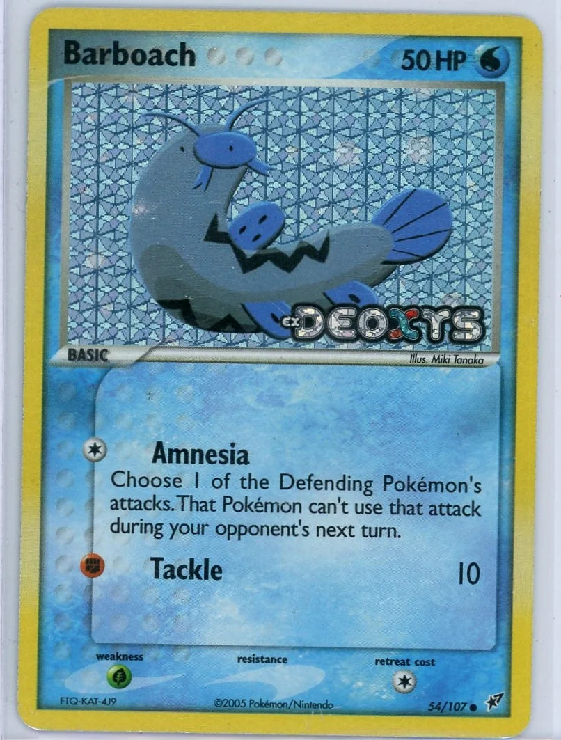Barboach 2005 Pokemon ex Deoxys reverse holo (stamped) #54/107 MP/HP