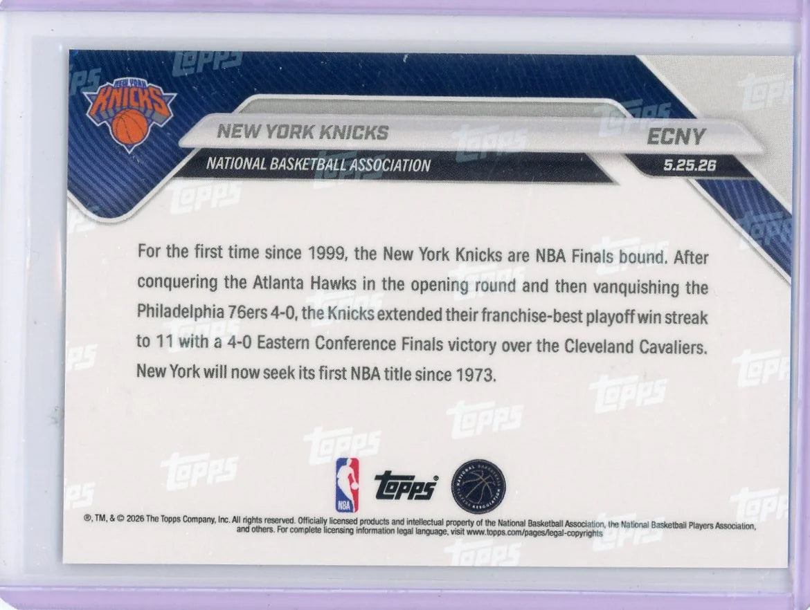 New York Knicks 2026 Topps Now Eastern Conference Champions #ECNY