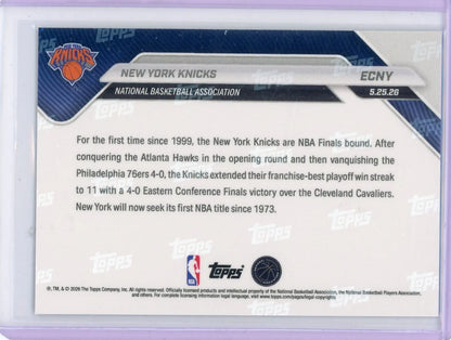 New York Knicks 2026 Topps Now Eastern Conference Champions #ECNY