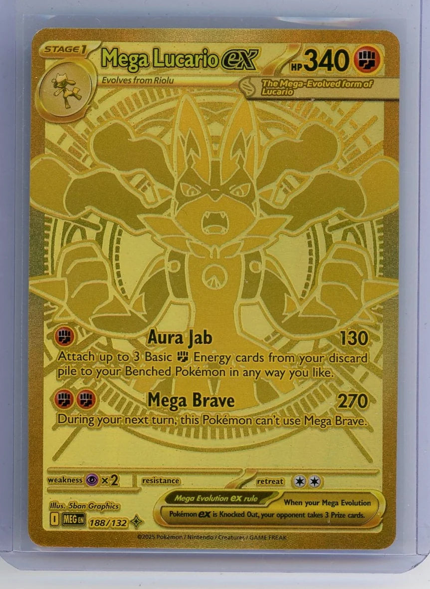Mega Lucario ex 2025 Pokemon Mega Evolution Ultra rare #188/132