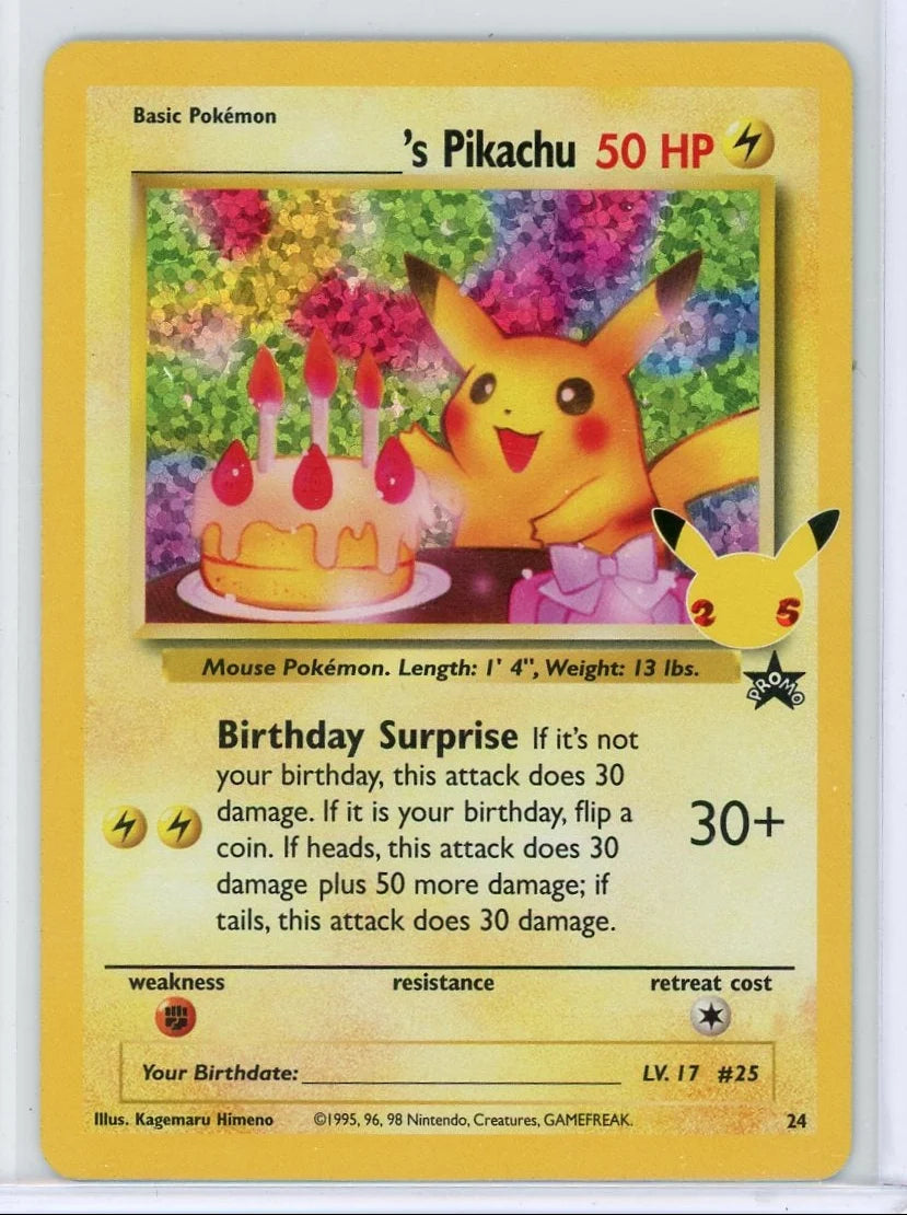 Birthday Pikachu Pokémon Celebrations Classic Collection #24