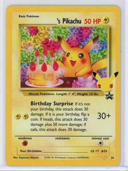 Birthday Pikachu Pokémon Celebrations Classic Collection #24