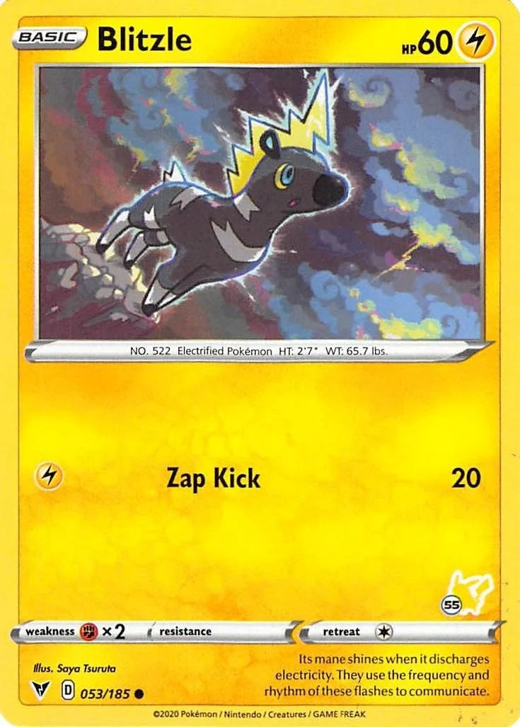Blitzle - 053/185 (#55 Pikachu Stamped) (053/185) (Battle Academy 2022) (BA22)