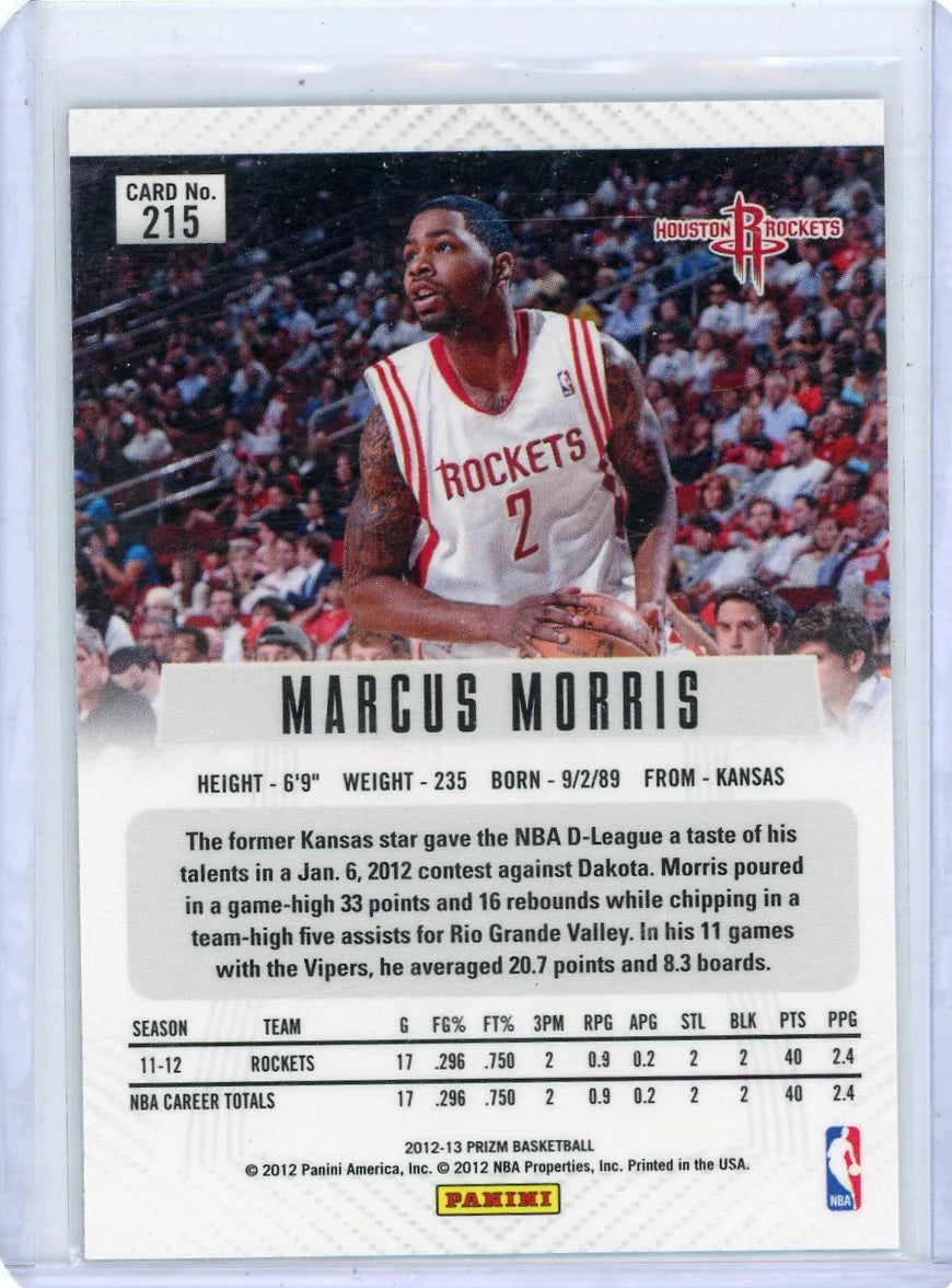 Marcus Morris 2012-13 Panini Prizm Silver