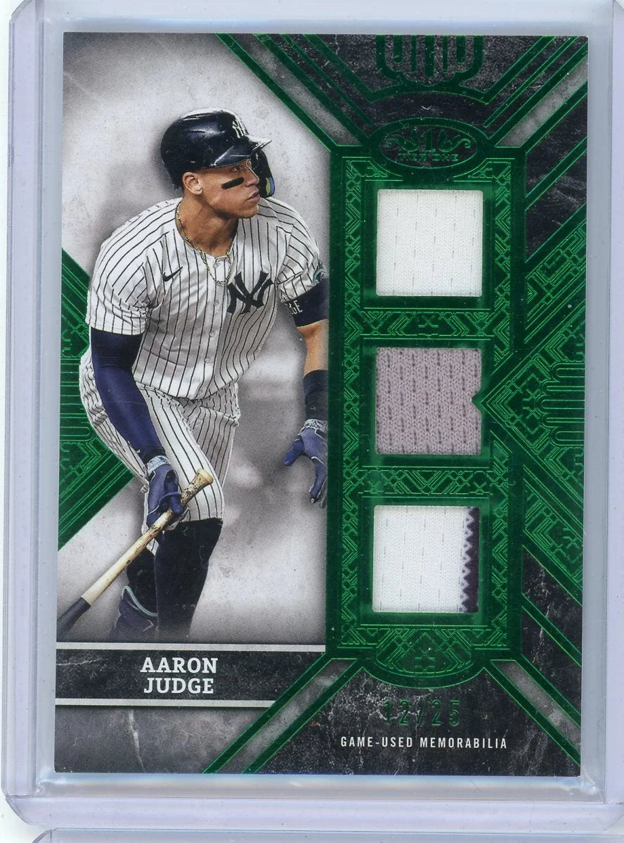 Aaron Judge 2025 Topps Tier One triple relic green #'d 12/25