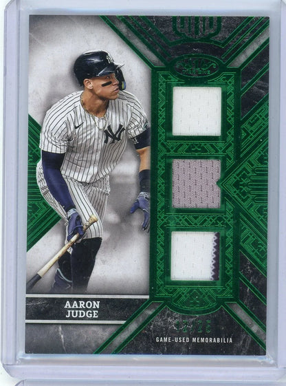 Aaron Judge 2025 Topps Tier One triple relic green #'d 12/25