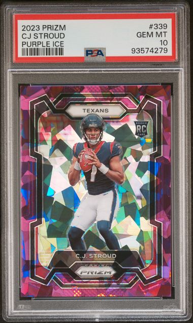 CJ Stroud 2023 Panini Prizm Purple Ice Prizm RC #'d 026/225 PSA 10