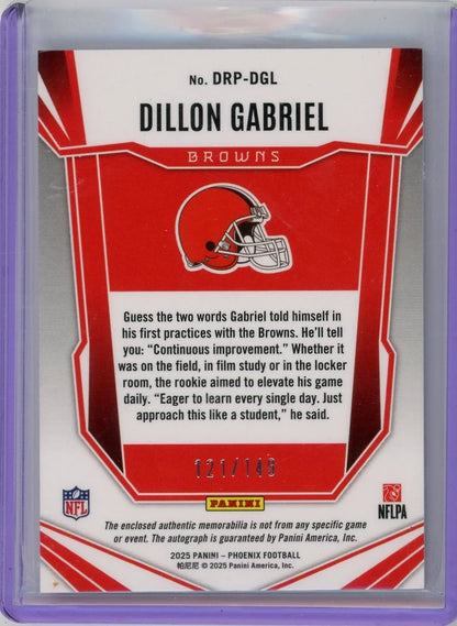 Dillon Gabriel 2025 Panini Phoenix RPA #'d 121/149